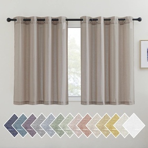 NICETOWN Linen Textured Semi Sheer Bedroom Curtains, Grommet Top Casual Thick Semitransparent Flax Sheer Window Treatment Privacy for Living Room, Camel, W52 x L72, Sold by 2 Panels(Burlap)