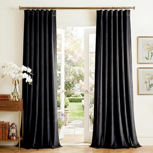 NICETOWN Olive Green Velvet Blackout Curtains 84″ Long, 52″ Wide, 2 Panels(Black)