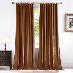 NICETOWN Olive Green Velvet Blackout Curtains 84″ Long, 52″ Wide, 2 Panels(Bronze)