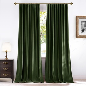 NICETOWN Olive Green Velvet Blackout Curtains 84″ Long, 52″ Wide, 2 Panels(Olive Green)