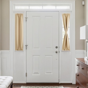 NICETOWN Stone Blue Blackout Door Curtains with Tieback for French Window(Biscotti Beige)