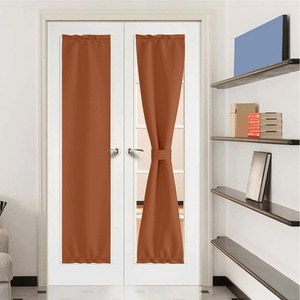 NICETOWN Stone Blue Blackout Door Curtains with Tieback for French Window(Burnt Orange)