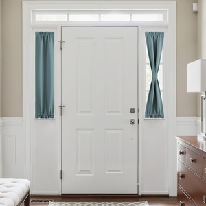 NICETOWN Stone Blue Blackout Door Curtains with Tieback for French Window(Greyish Blue)