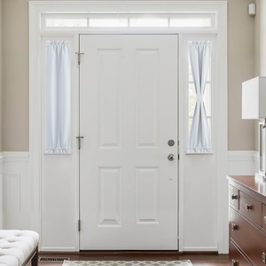 NICETOWN Stone Blue Blackout Door Curtains with Tieback for French Window(Greyish White)