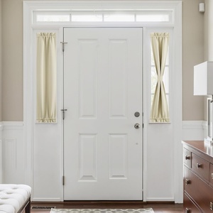 NICETOWN Stone Blue Blackout Door Curtains with Tieback for French Window(Light Beige)