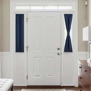NICETOWN Stone Blue Blackout Door Curtains with Tieback for French Window(Navy)