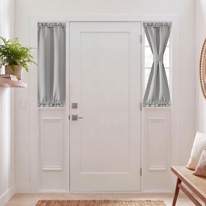 NICETOWN Stone Blue Blackout Door Curtains with Tieback for French Window(Pewter)