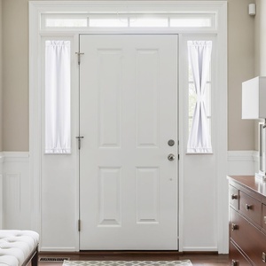 NICETOWN Stone Blue Blackout Door Curtains with Tieback for French Window(Pure White)