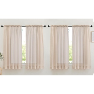 NICETOWN White Sheer Curtains 80 inches Long, Rod Pocket Chic Soft Voile Sheer Light Filtering Doorway Window Curtains & Drapes for Living Room/Porch, 4 Panels, White, W54 x L80(Taupe)