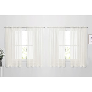 NICETOWN White Sheer Curtains 80 inches Long, Rod Pocket Chic Soft Voile Sheer Light Filtering Doorway Window Curtains & Drapes for Living Room/Porch, 4 Panels, White, W54 x L80(Beige)
