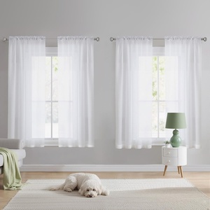 NICETOWN White Sheer Curtains 80 inches Long, Rod Pocket Chic Soft Voile Sheer Light Filtering Doorway Window Curtains & Drapes for Living Room/Porch, 4 Panels, White, W54 x L80(White)