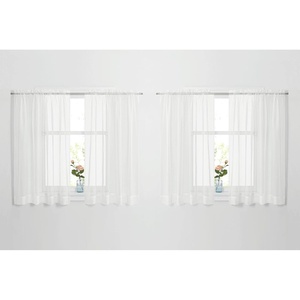 NICETOWN White Sheer Curtains 80 inches Long, Rod Pocket Chic Soft Voile Sheer Light Filtering Doorway Window Curtains & Drapes for Living Room/Porch, 4 Panels, White, W54 x L80(Ivory)