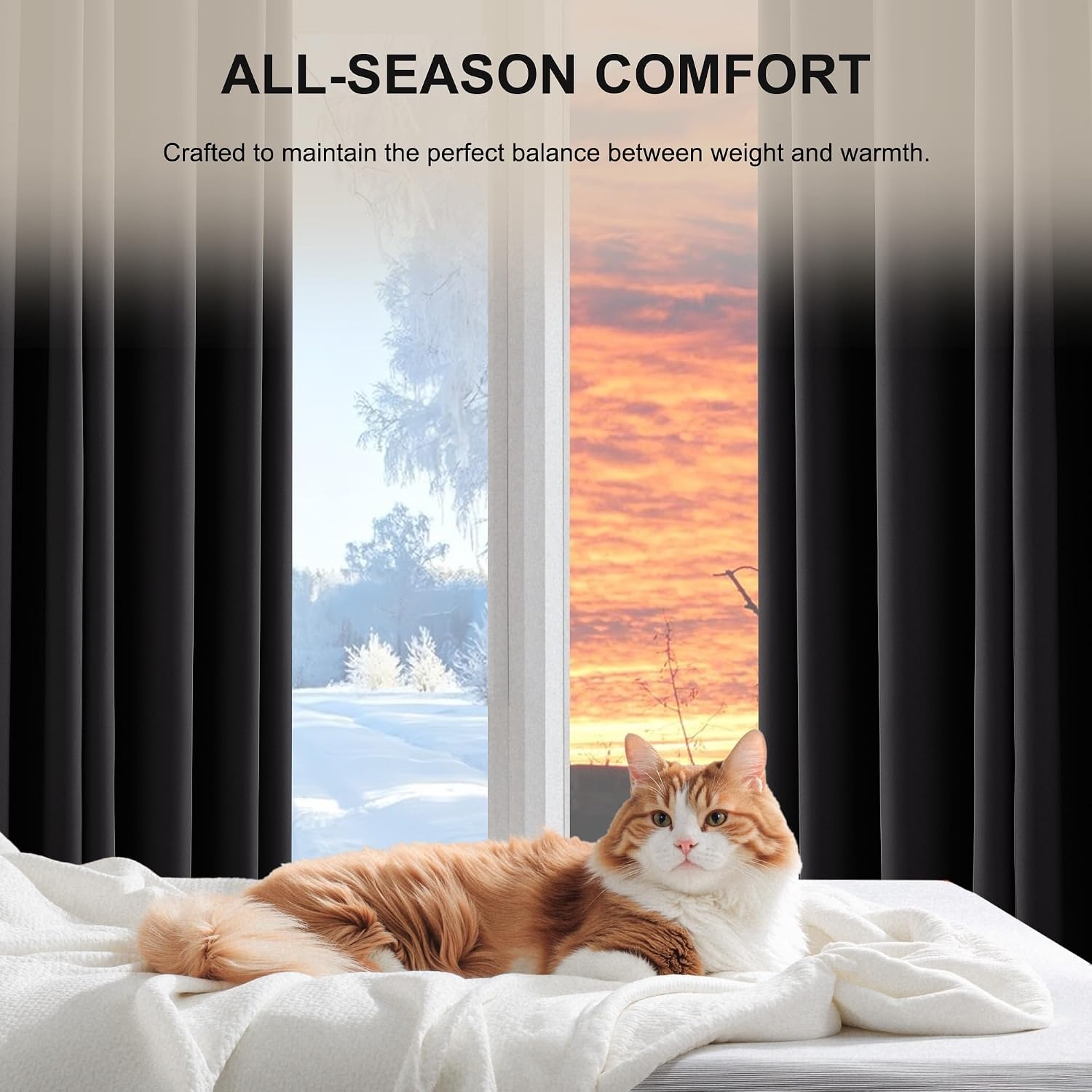 image:imageNICETOWN 100 Black Out Curtains 84 Inch Long W52xL84 2 PanelsBlack