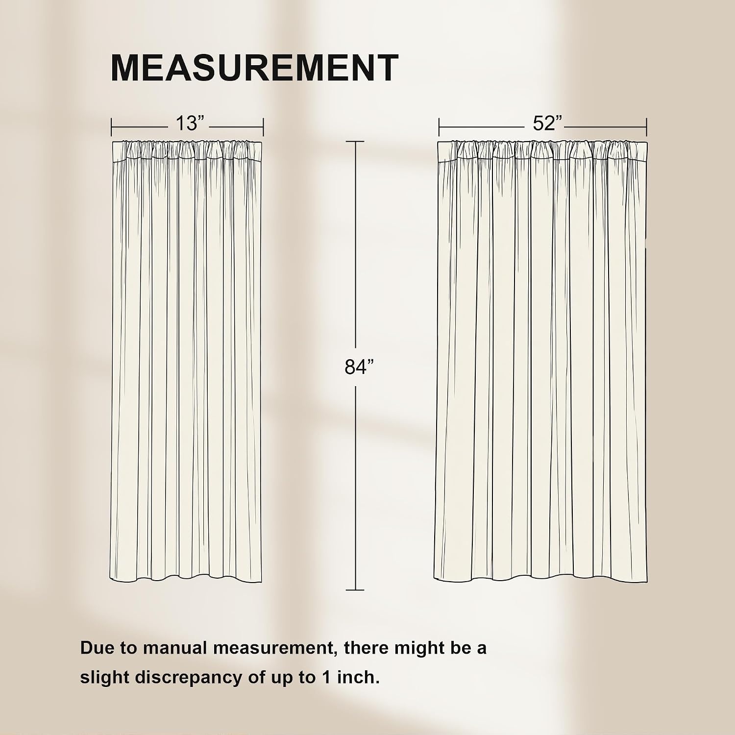 image:imageNICETOWN 100 Black Out Curtains 84 Inch Long W52xL84 2 PanelsGrey