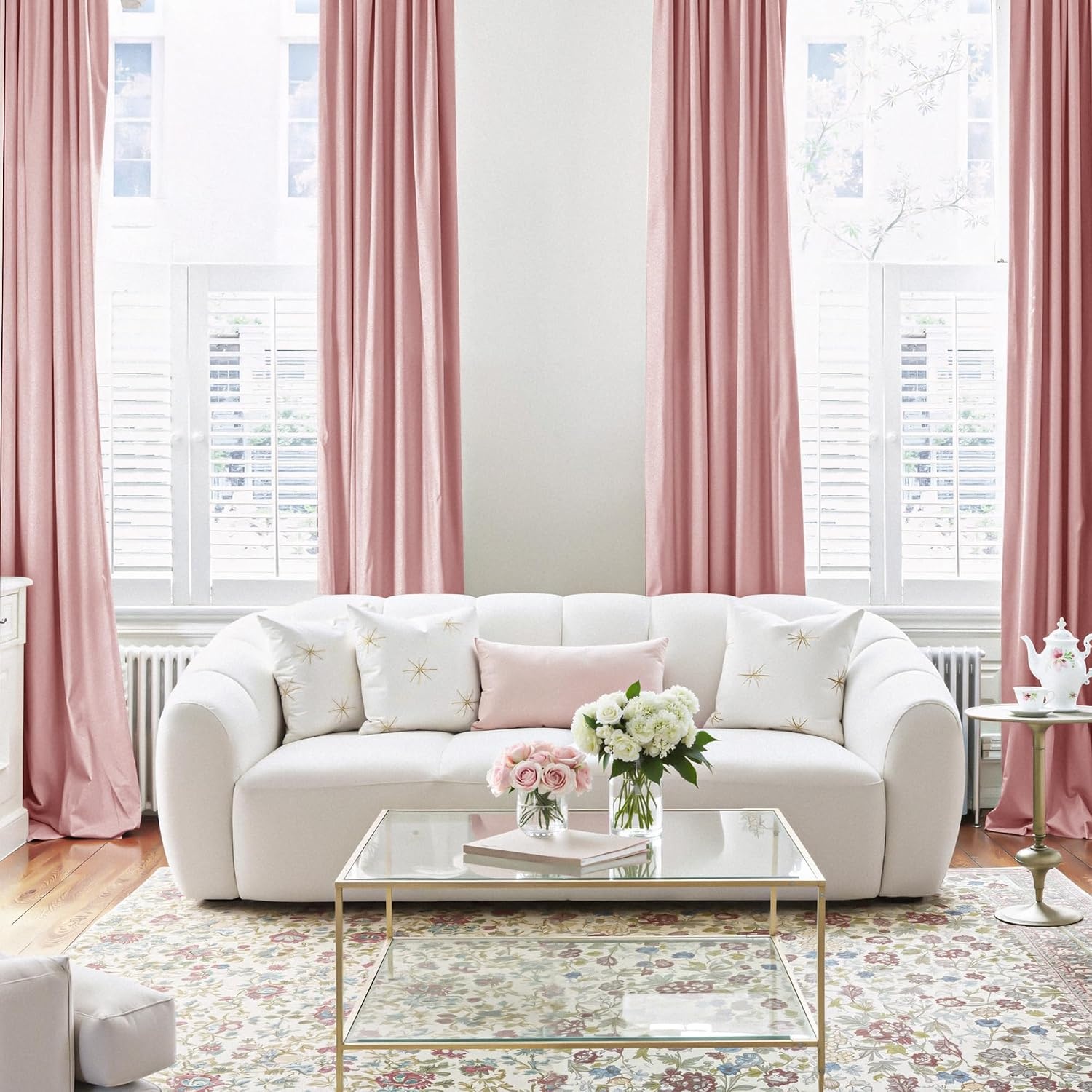 image:imageNICETOWN 100 Black Out Curtains 84 Inch Long W52xL84 2 PanelsPink