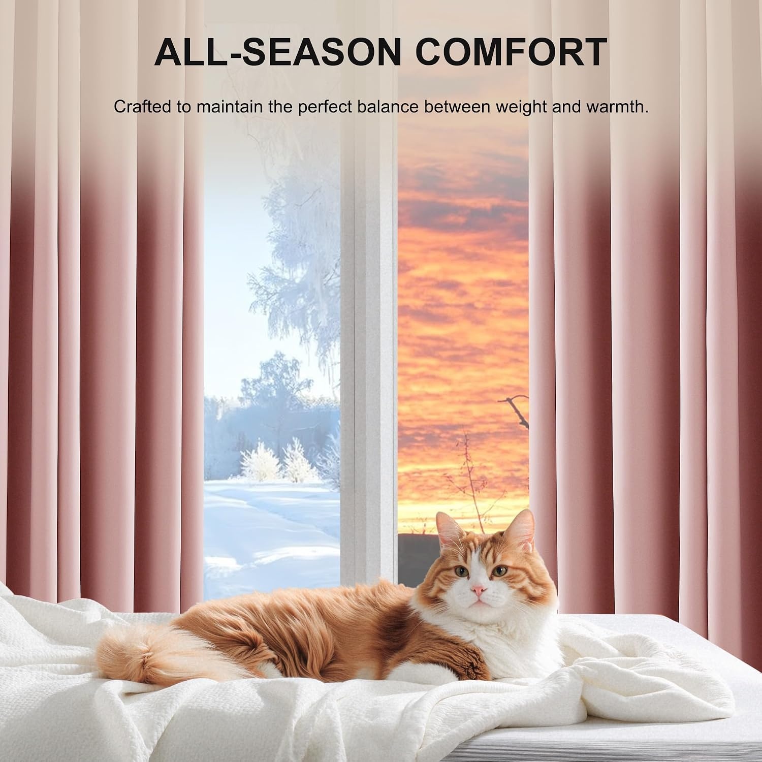 image:imageNICETOWN 100 Black Out Curtains 84 Inch Long W52xL84 2 PanelsPink