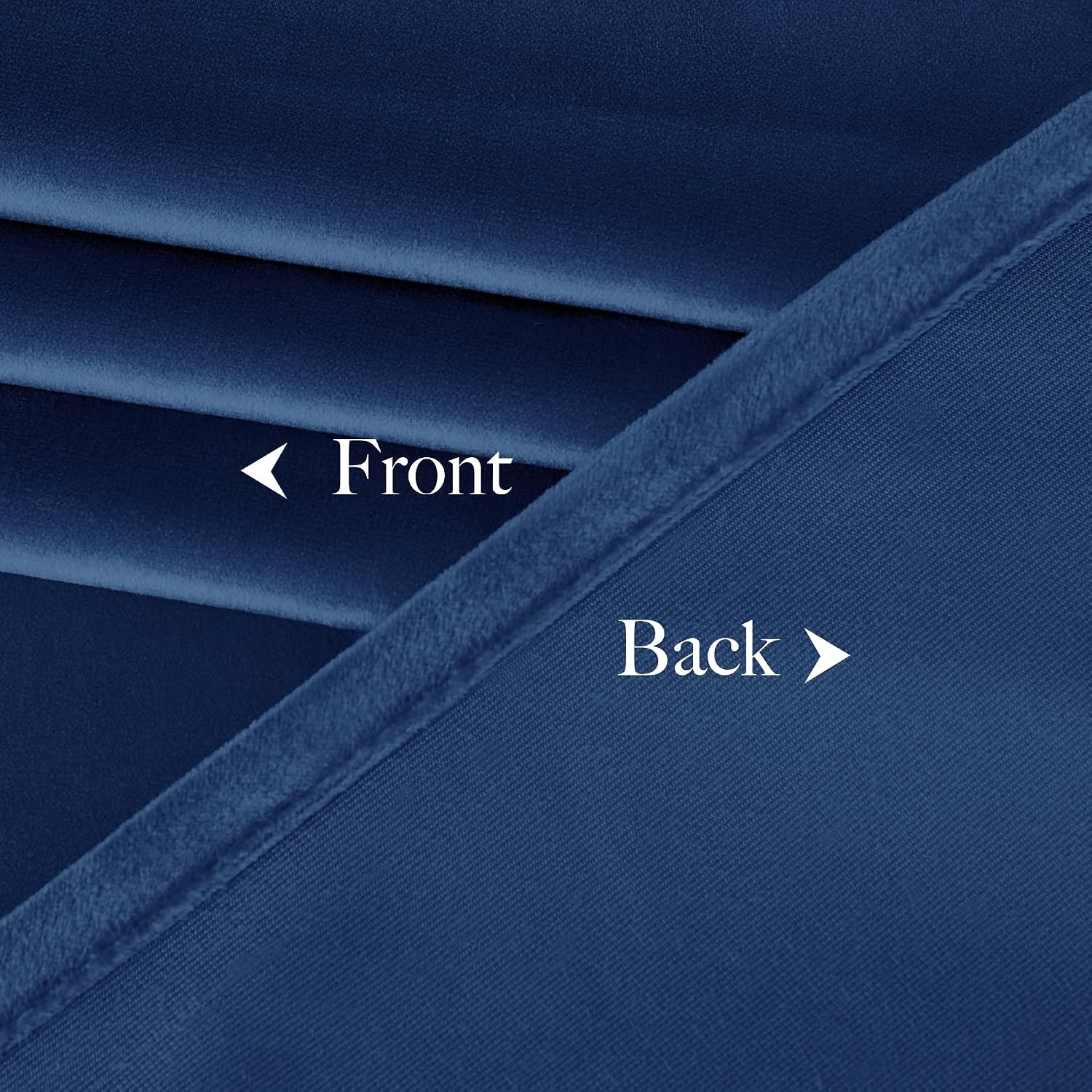 image:imageNICETOWN Black Velvet Blackout Curtains 96 inch Long 2 PanelsBlue Series Blue