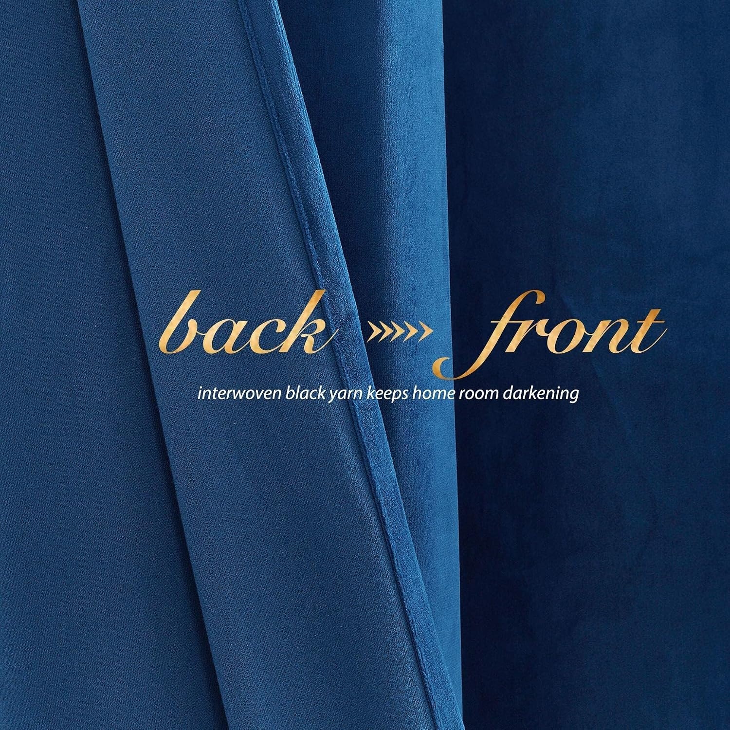 image:imageNICETOWN Black Velvet Blackout Curtains 96 inch Long 2 PanelsBlue Series Blue