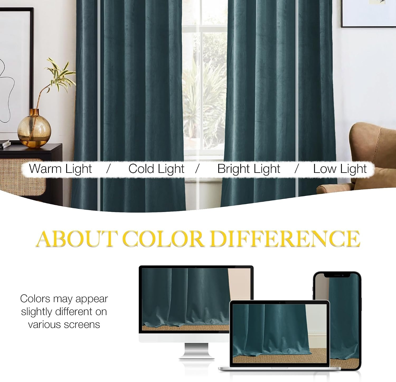 image:imageNICETOWN Black Velvet Blackout Curtains 96 inch Long 2 PanelsBlue Series Greyish Blue
