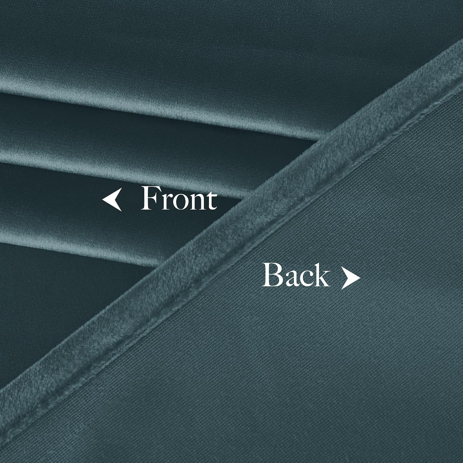 image:imageNICETOWN Black Velvet Blackout Curtains 96 inch Long 2 PanelsBlue Series Greyish Blue