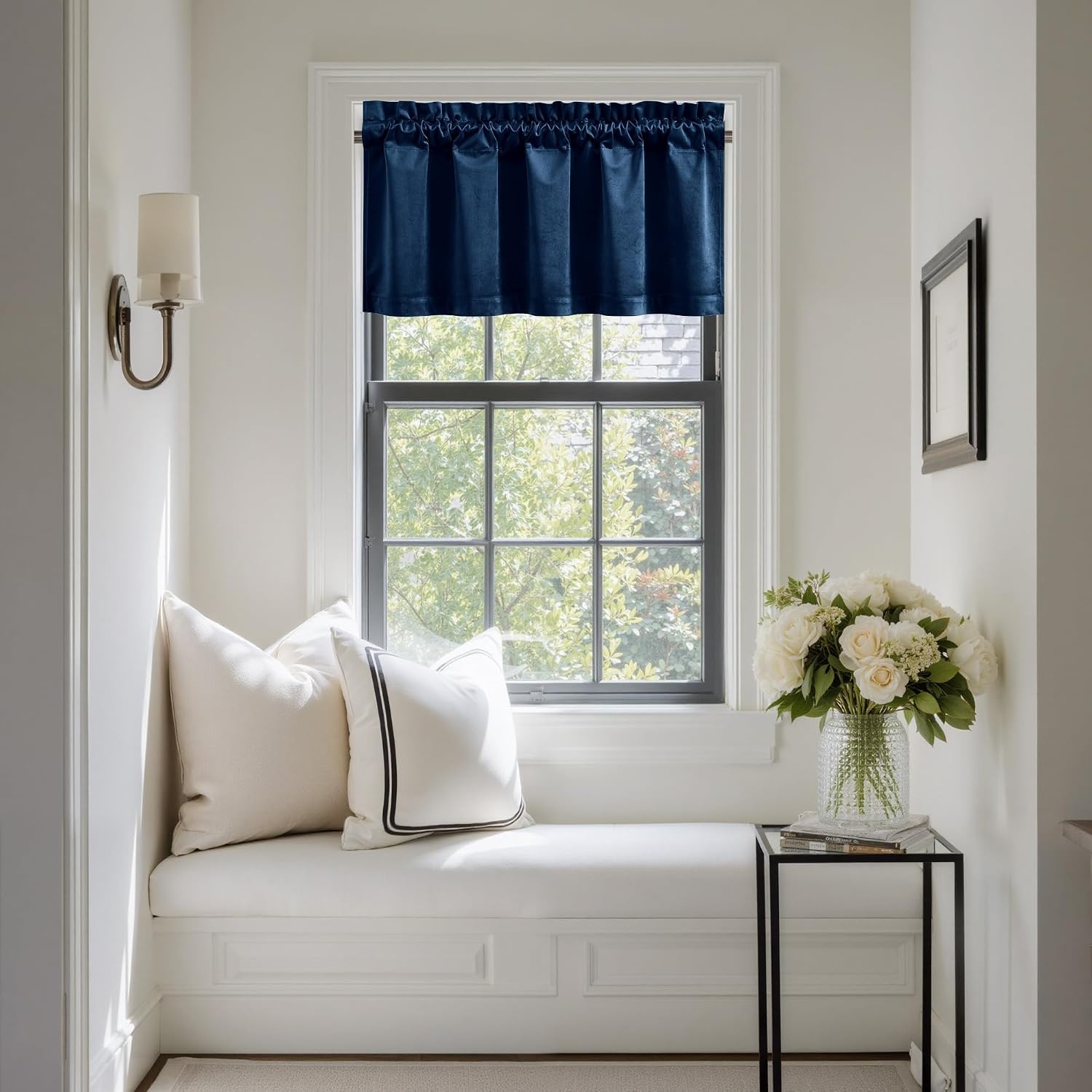 image:imageNICETOWN Black Velvet Blackout Curtains 96 inch Long 2 PanelsBlue Series Navy Blue