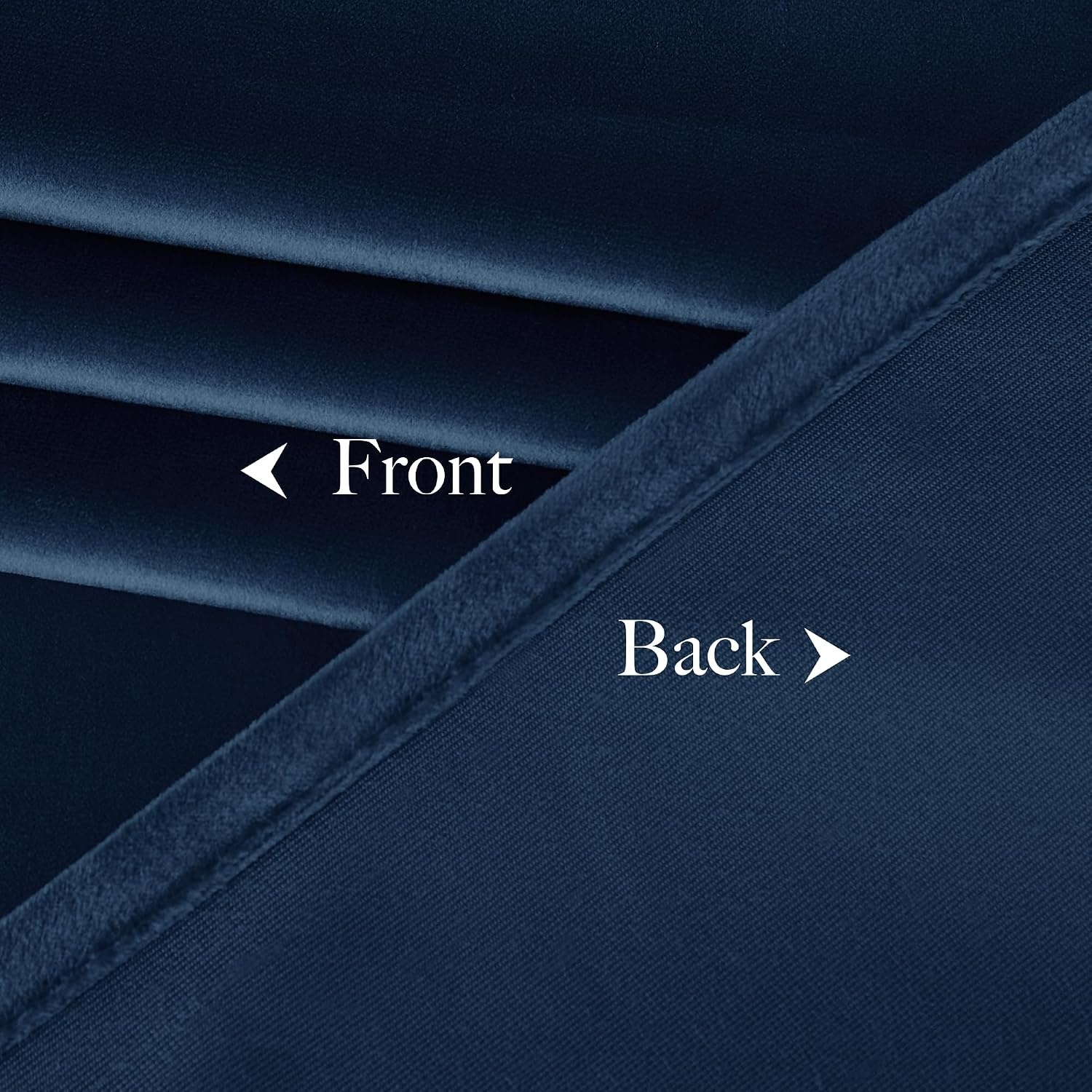 image:imageNICETOWN Black Velvet Blackout Curtains 96 inch Long 2 PanelsBlue Series Navy Blue