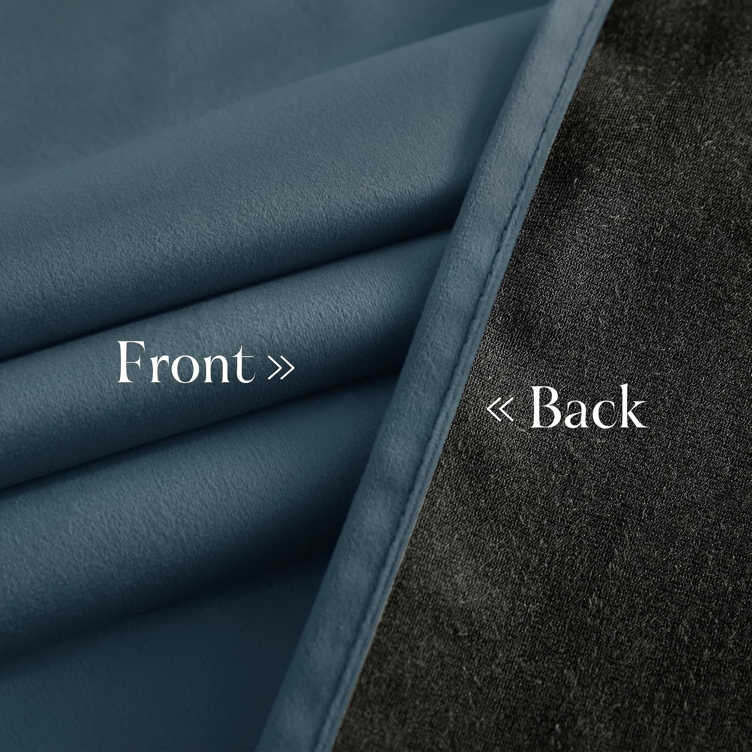 image:imageNICETOWN Black Velvet Blackout Curtains 96 inch Long 2 PanelsBlue Series Slate Blue