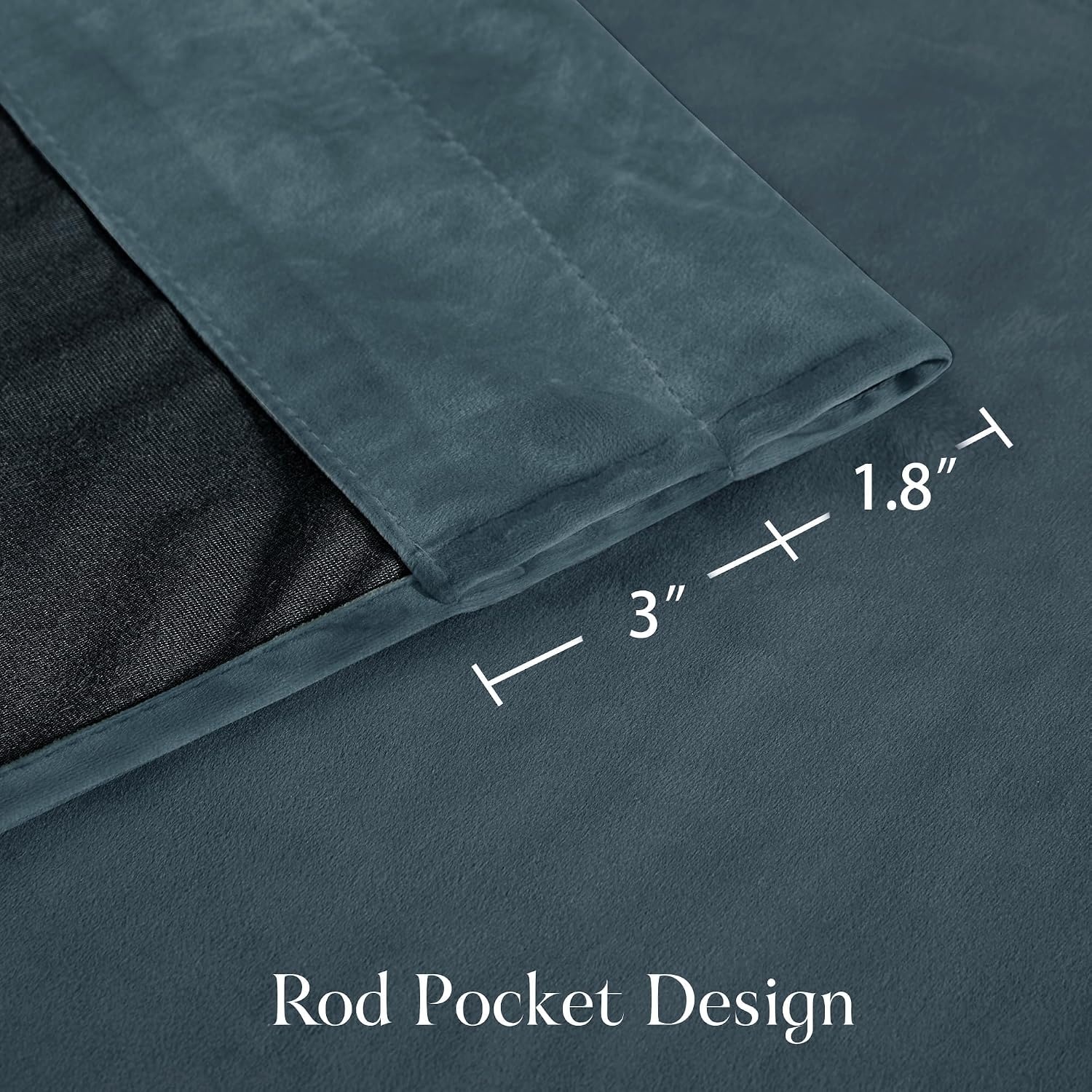 image:imageNICETOWN Black Velvet Blackout Curtains 96 inch Long 2 PanelsBlue Series Slate Blue