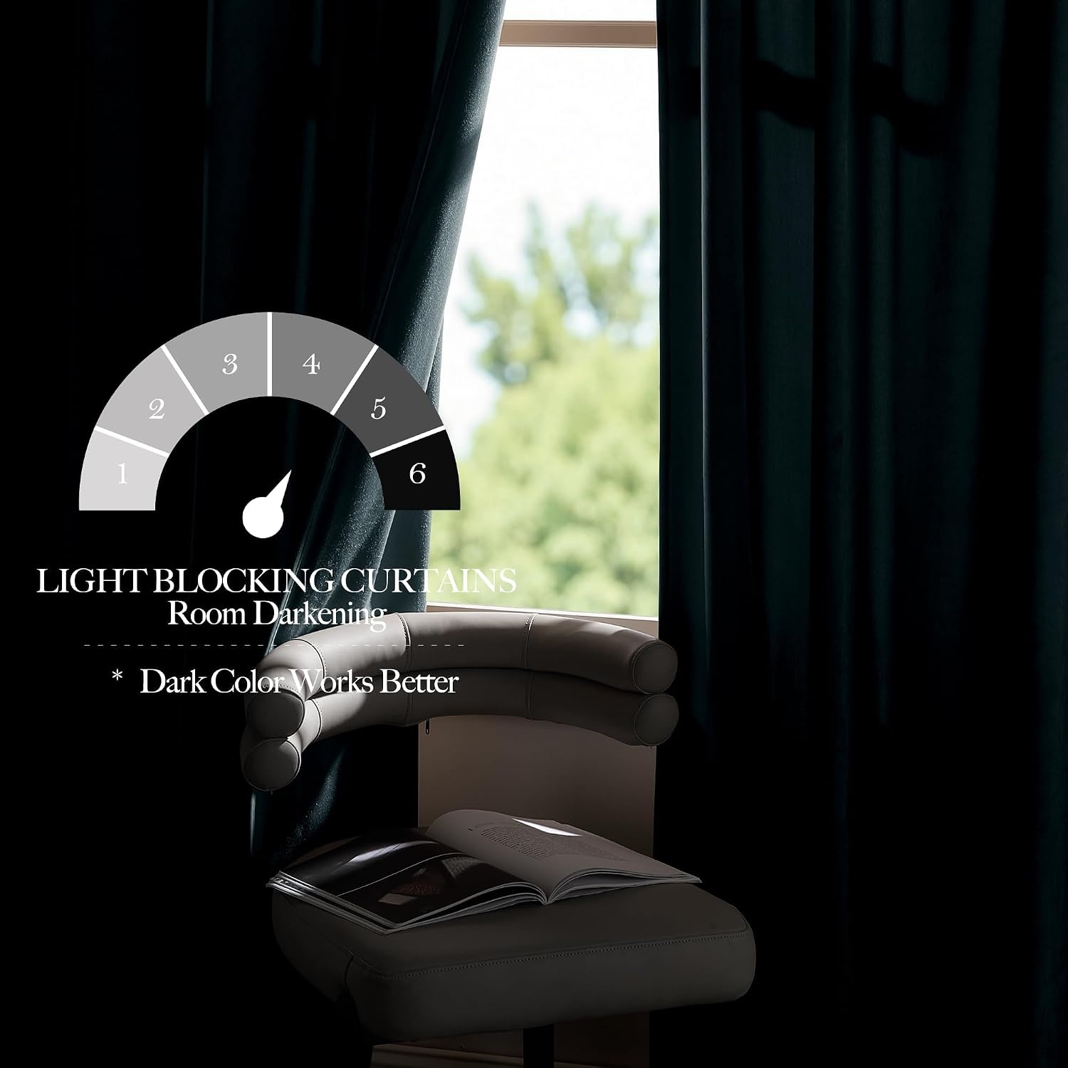 image:imageNICETOWN Black Velvet Blackout Curtains 96 inch Long 2 PanelsBlue Series Stone Blue