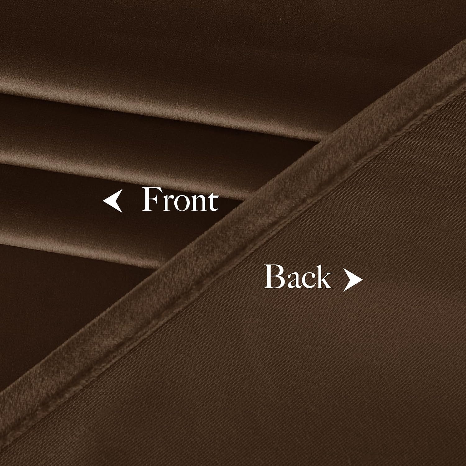 image:imageNICETOWN Black Velvet Blackout Curtains 96 inch Long 2 PanelsBrown Series Brown