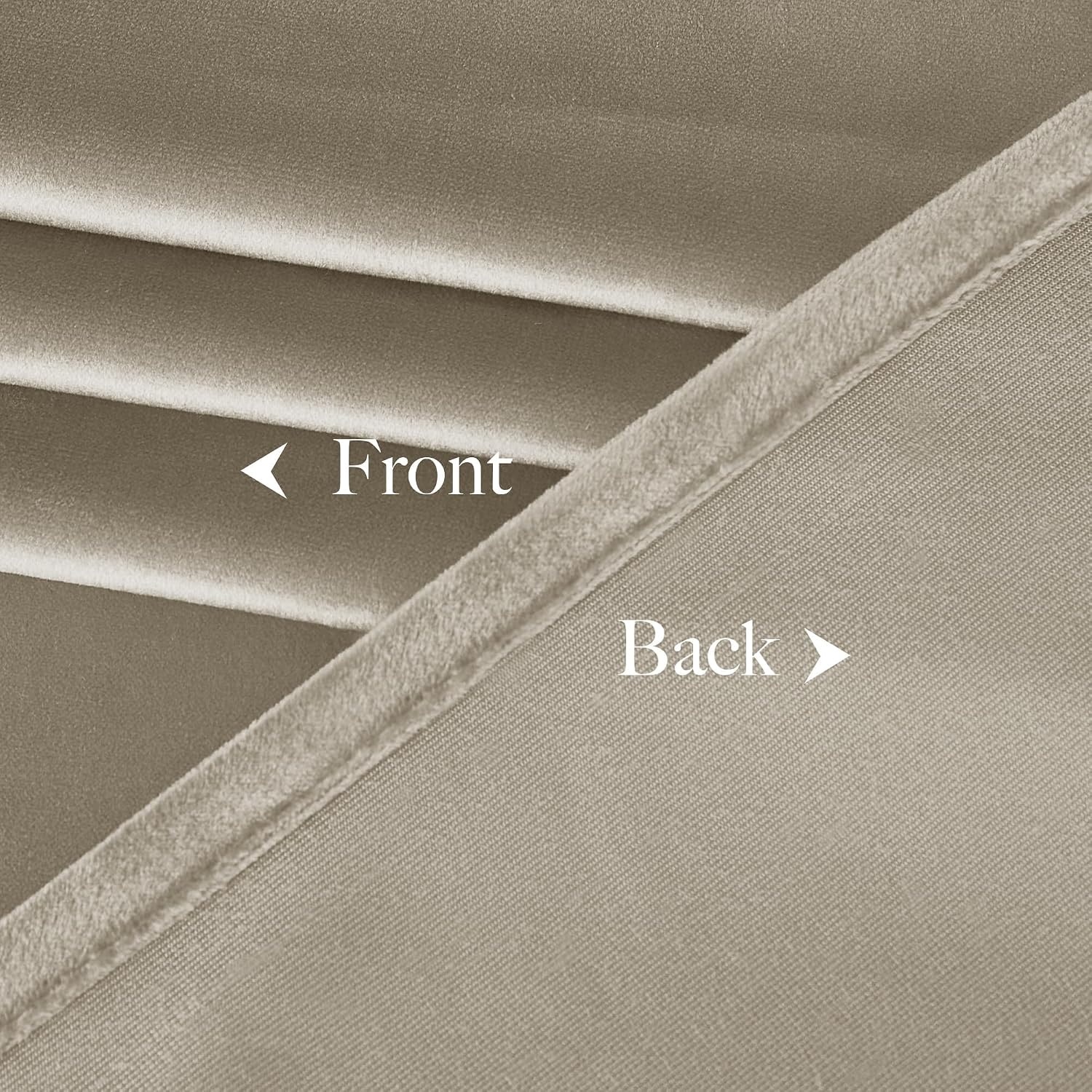 image:imageNICETOWN Black Velvet Blackout Curtains 96 inch Long 2 PanelsBrown Series Camel