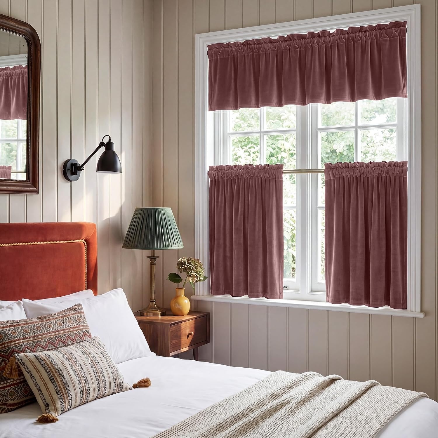image:imageNICETOWN Black Velvet Blackout Curtains 96 inch Long 2 PanelsDusty Rose Pink