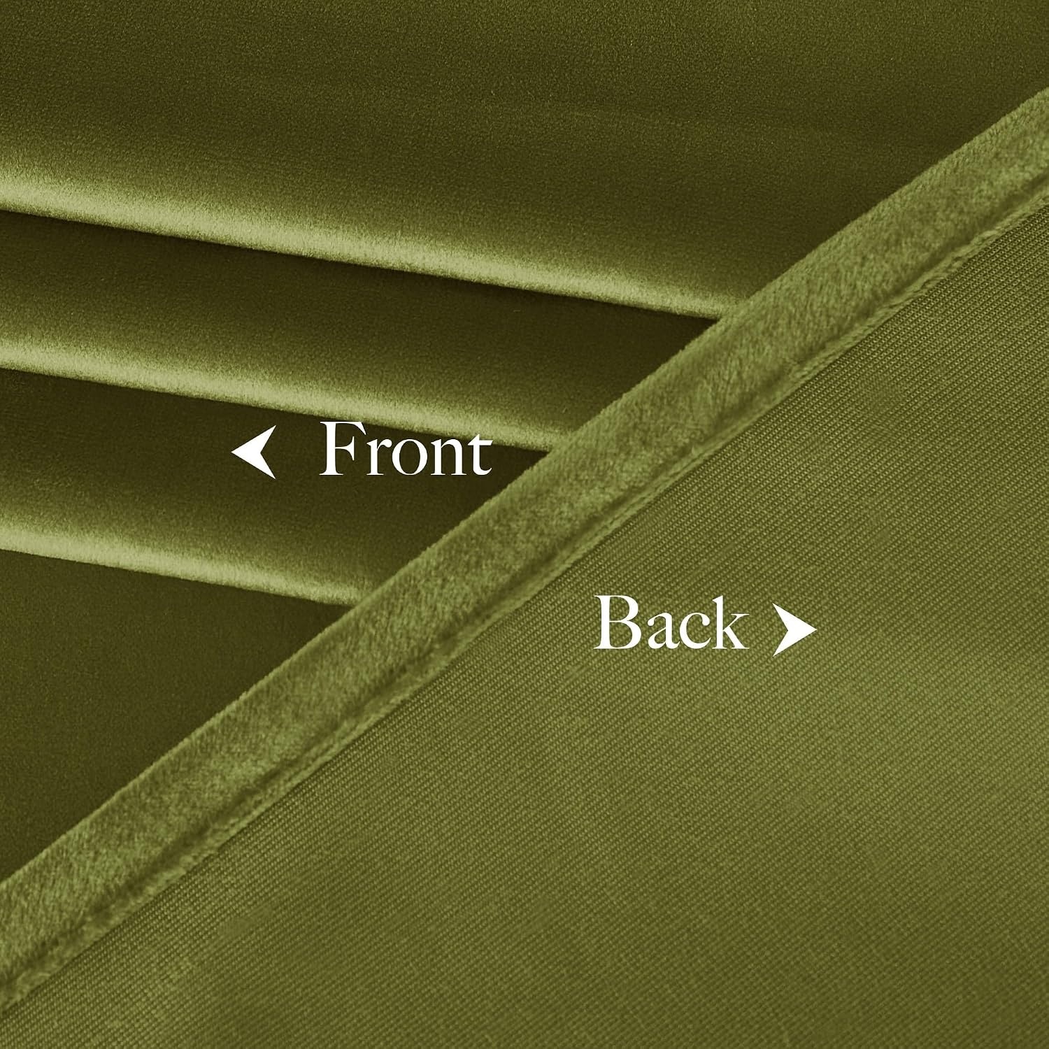 image:imageNICETOWN Black Velvet Blackout Curtains 96 inch Long 2 PanelsGreen Series Moss Green