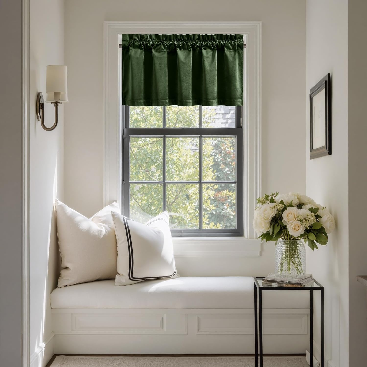 image:imageNICETOWN Black Velvet Blackout Curtains 96 inch Long 2 PanelsGreen Series Olive Green