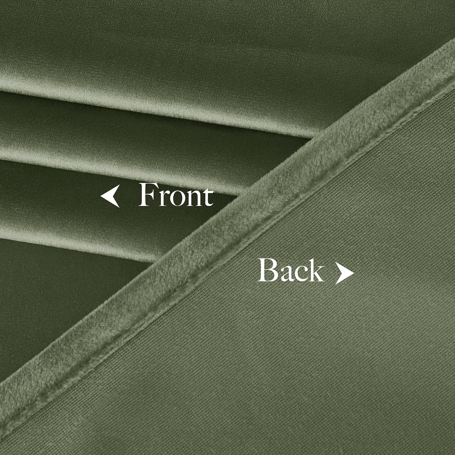 image:imageNICETOWN Black Velvet Blackout Curtains 96 inch Long 2 PanelsGreen Series Sage Green