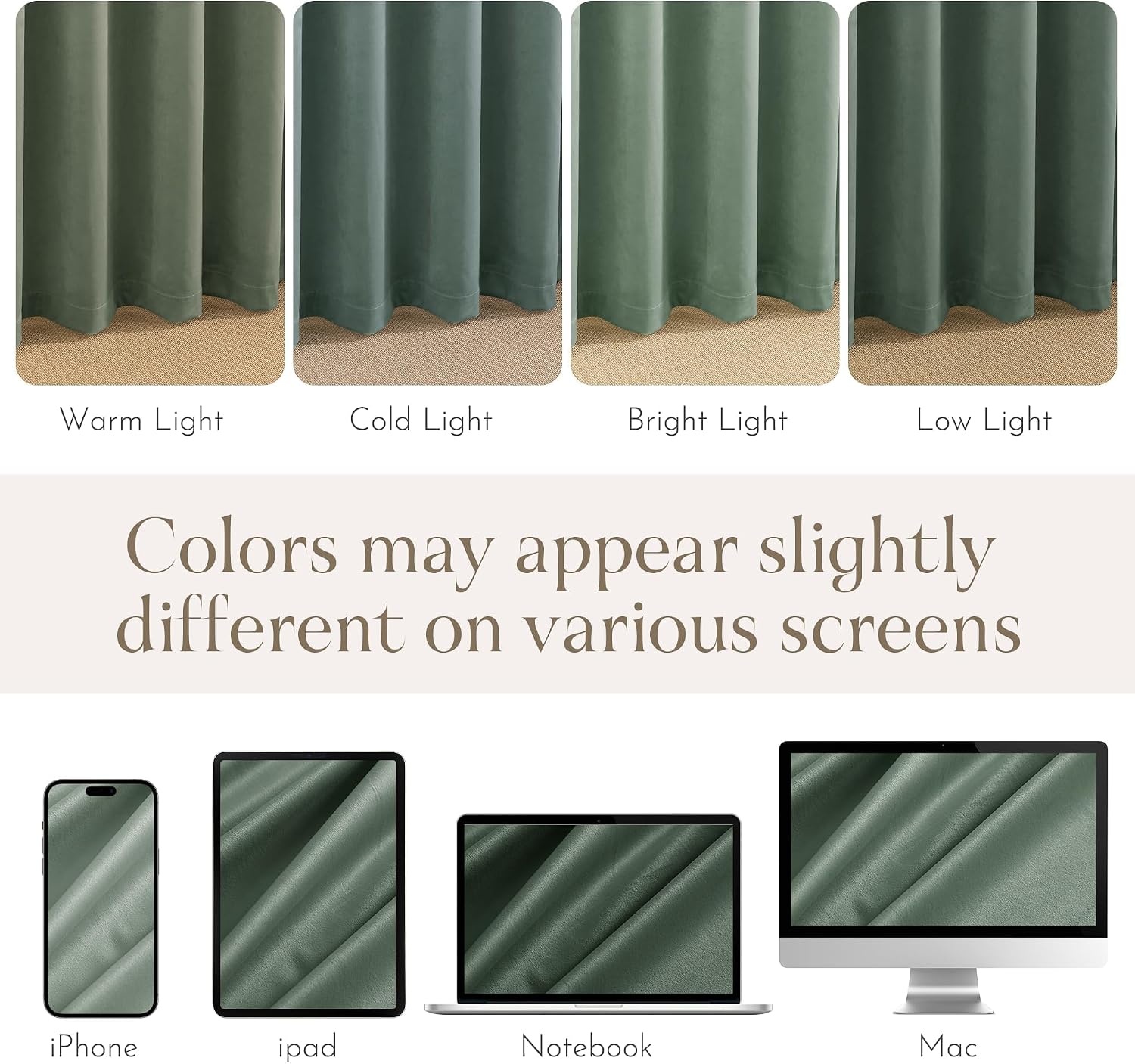 image:imageNICETOWN Black Velvet Blackout Curtains 96 inch Long 2 PanelsGreen Series Seafoam Green
