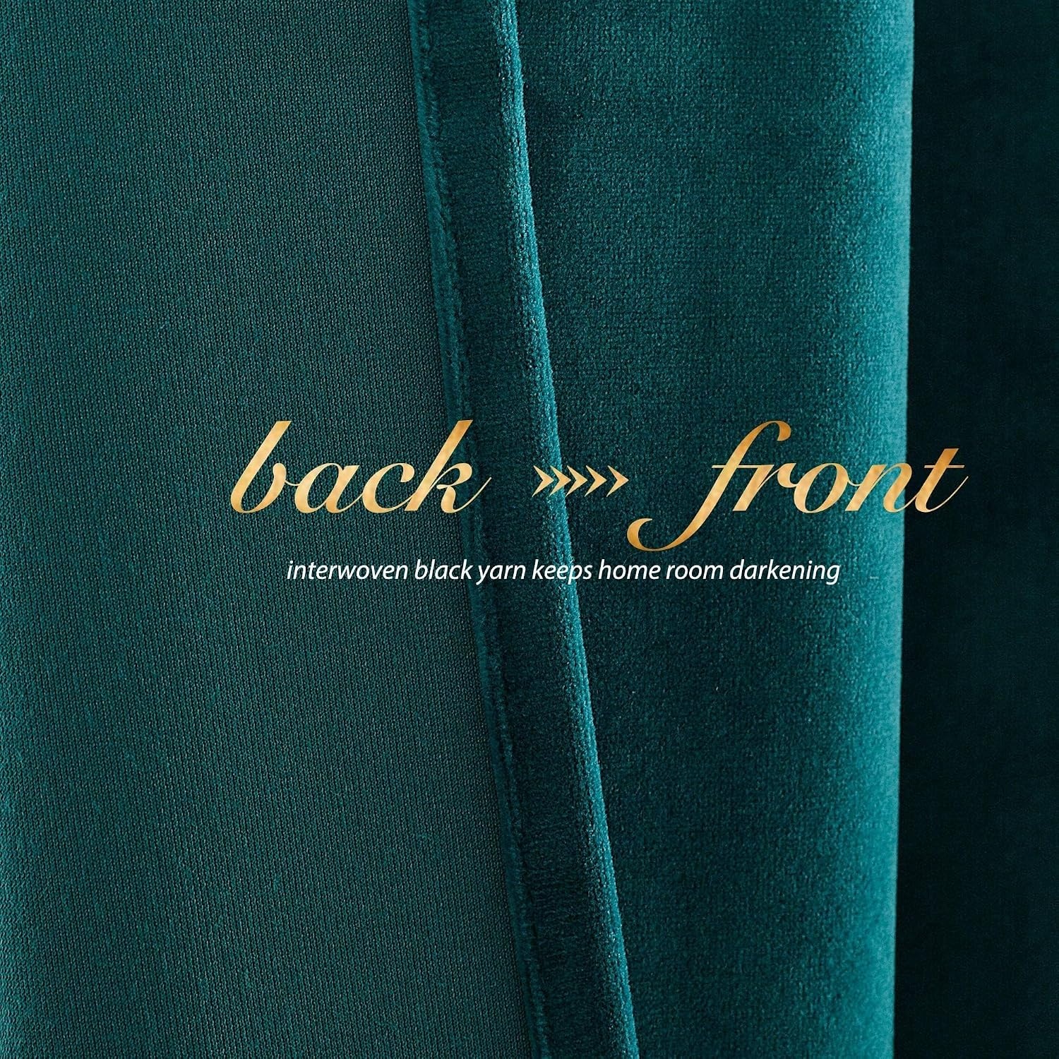 image:imageNICETOWN Black Velvet Blackout Curtains 96 inch Long 2 PanelsGreen Series Teal