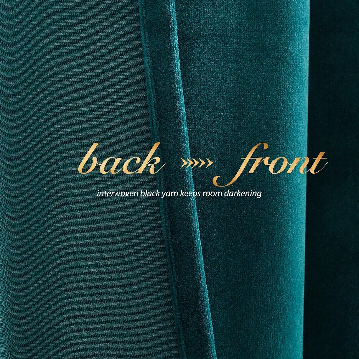 image:imageNICETOWN Black Velvet Blackout Curtains 96 inch Long 2 PanelsGreen Series Teal