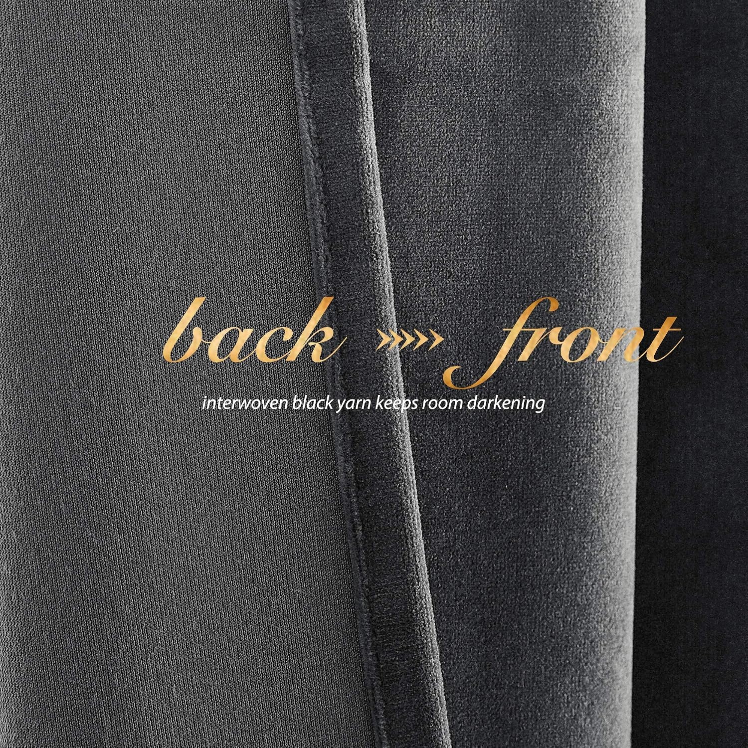 image:imageNICETOWN Black Velvet Blackout Curtains 96 inch Long 2 PanelsGrey Series Grey