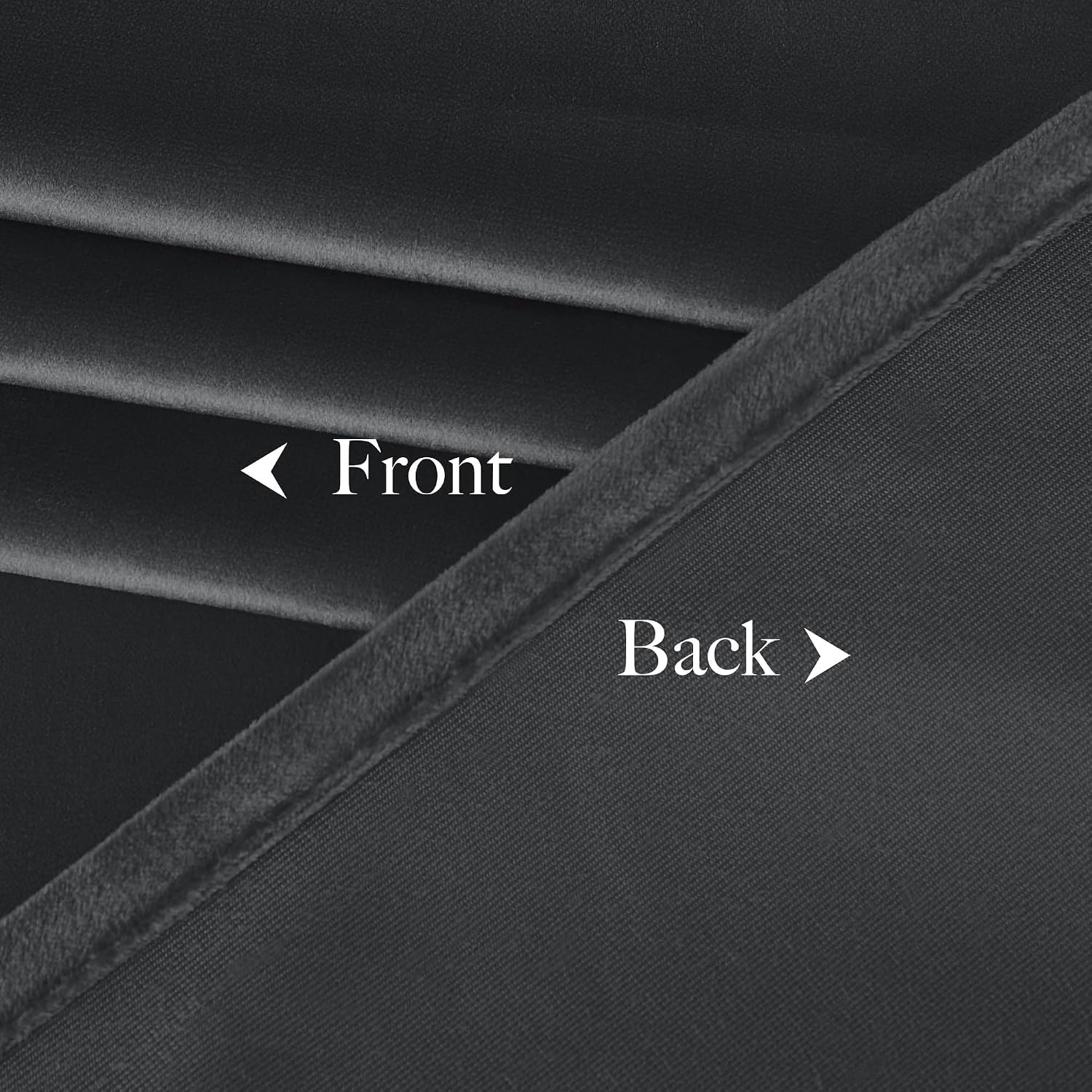 image:imageNICETOWN Black Velvet Blackout Curtains 96 inch Long 2 PanelsGrey Series Grey