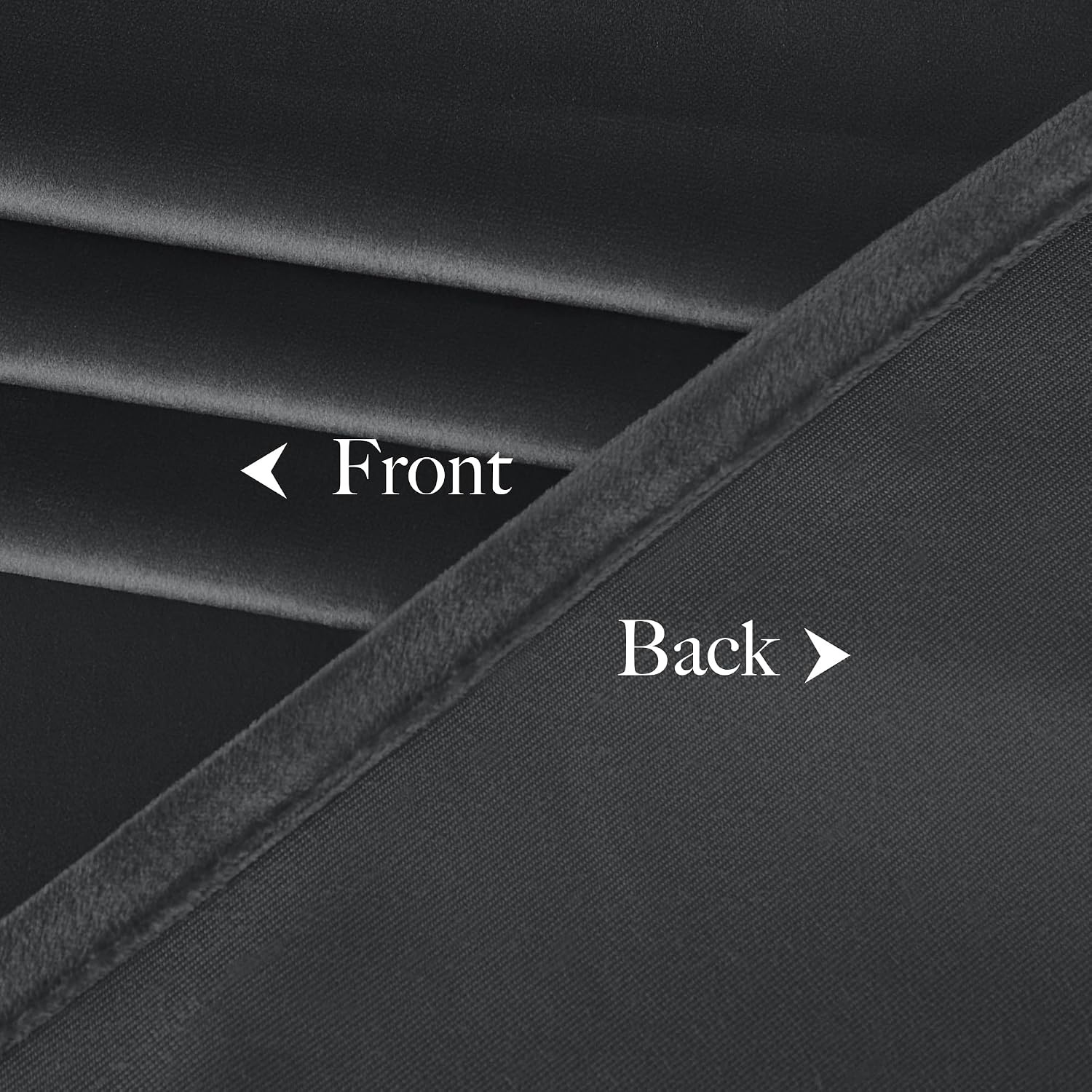 image:imageNICETOWN Black Velvet Blackout Curtains 96 inch Long 2 PanelsGrey Series Grey