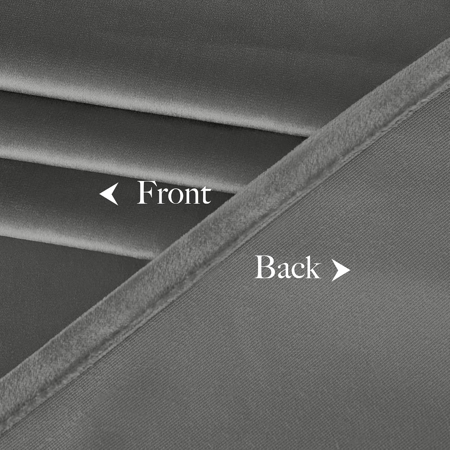 image:imageNICETOWN Black Velvet Blackout Curtains 96 inch Long 2 PanelsGrey Series Light Grey