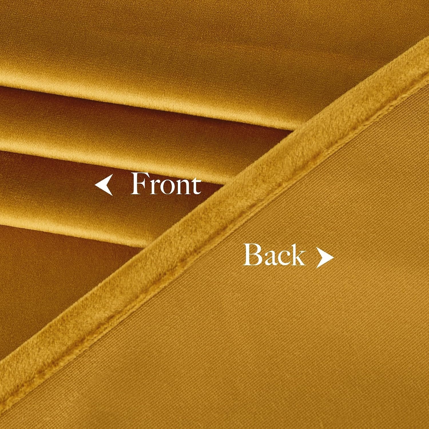 image:imageNICETOWN Black Velvet Blackout Curtains 96 inch Long 2 PanelsMustard Gold