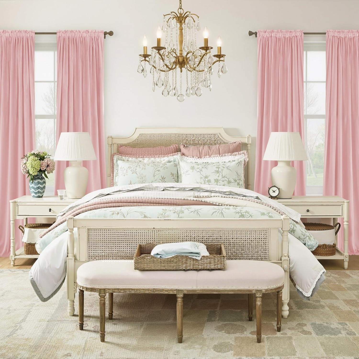 image:imageNICETOWN Black Velvet Blackout Curtains 96 inch Long 2 PanelsPink Series Baby Pink