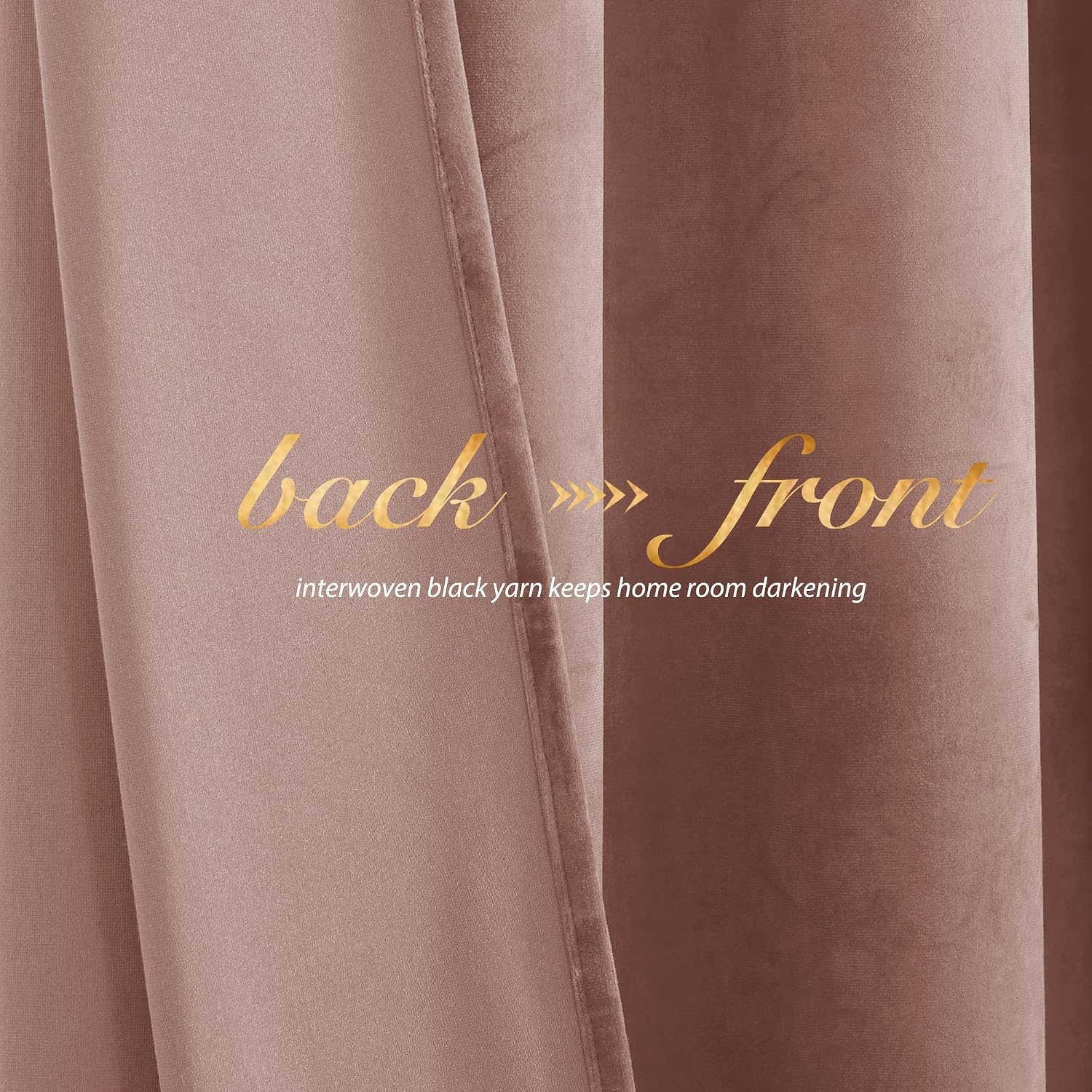 image:imageNICETOWN Black Velvet Blackout Curtains 96 inch Long 2 PanelsPink Series Dusty Pink