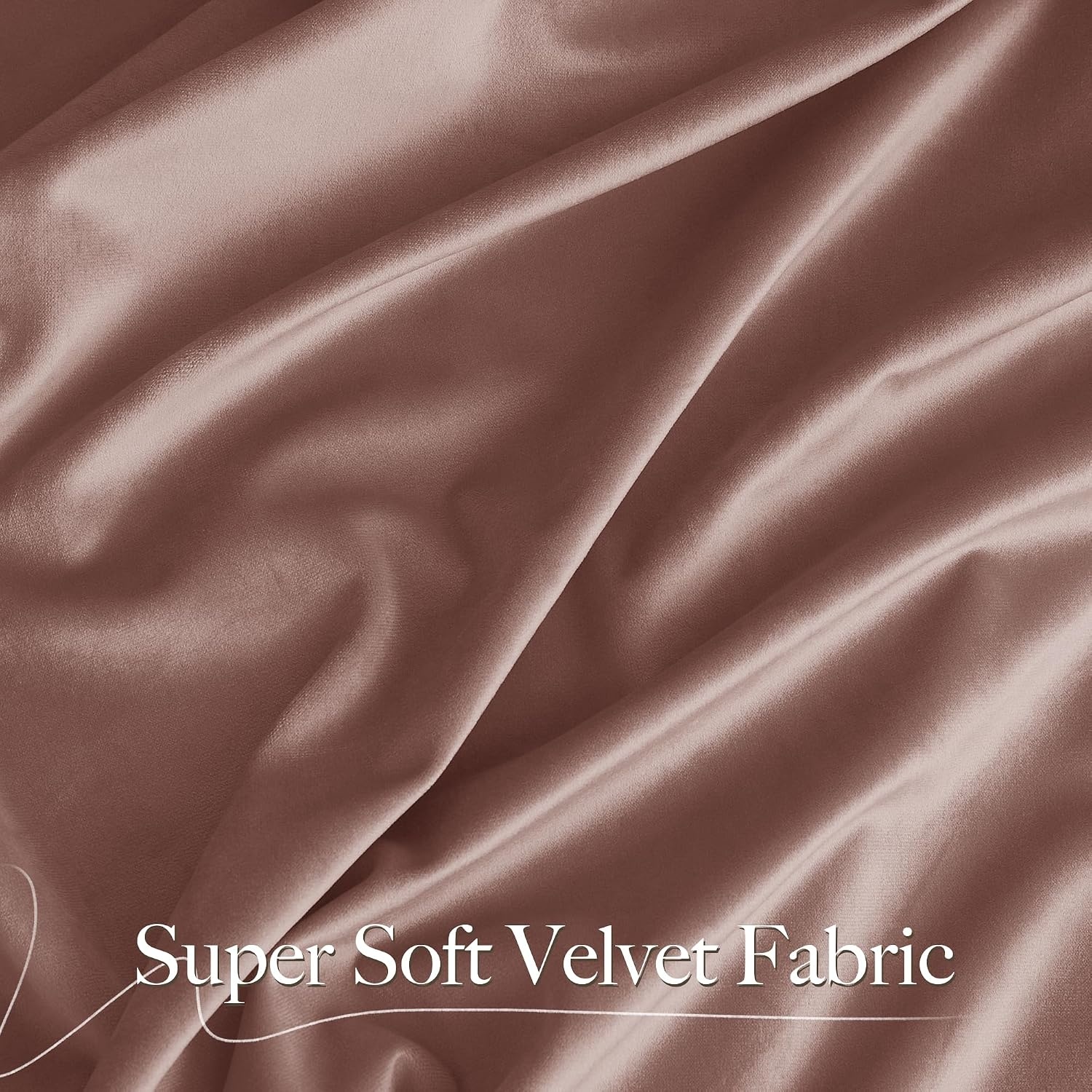 image:imageNICETOWN Black Velvet Blackout Curtains 96 inch Long 2 PanelsPink Series Dusty Pink