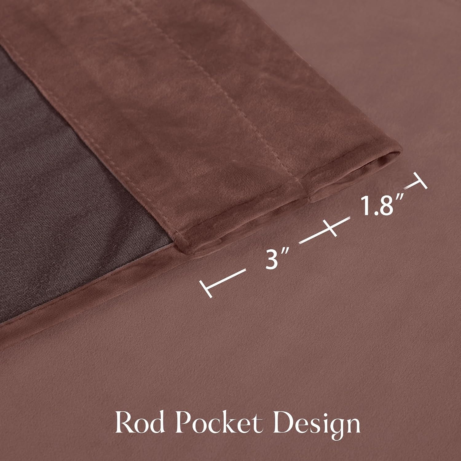 image:imageNICETOWN Black Velvet Blackout Curtains 96 inch Long 2 PanelsPink Series Dusty Rose Pink