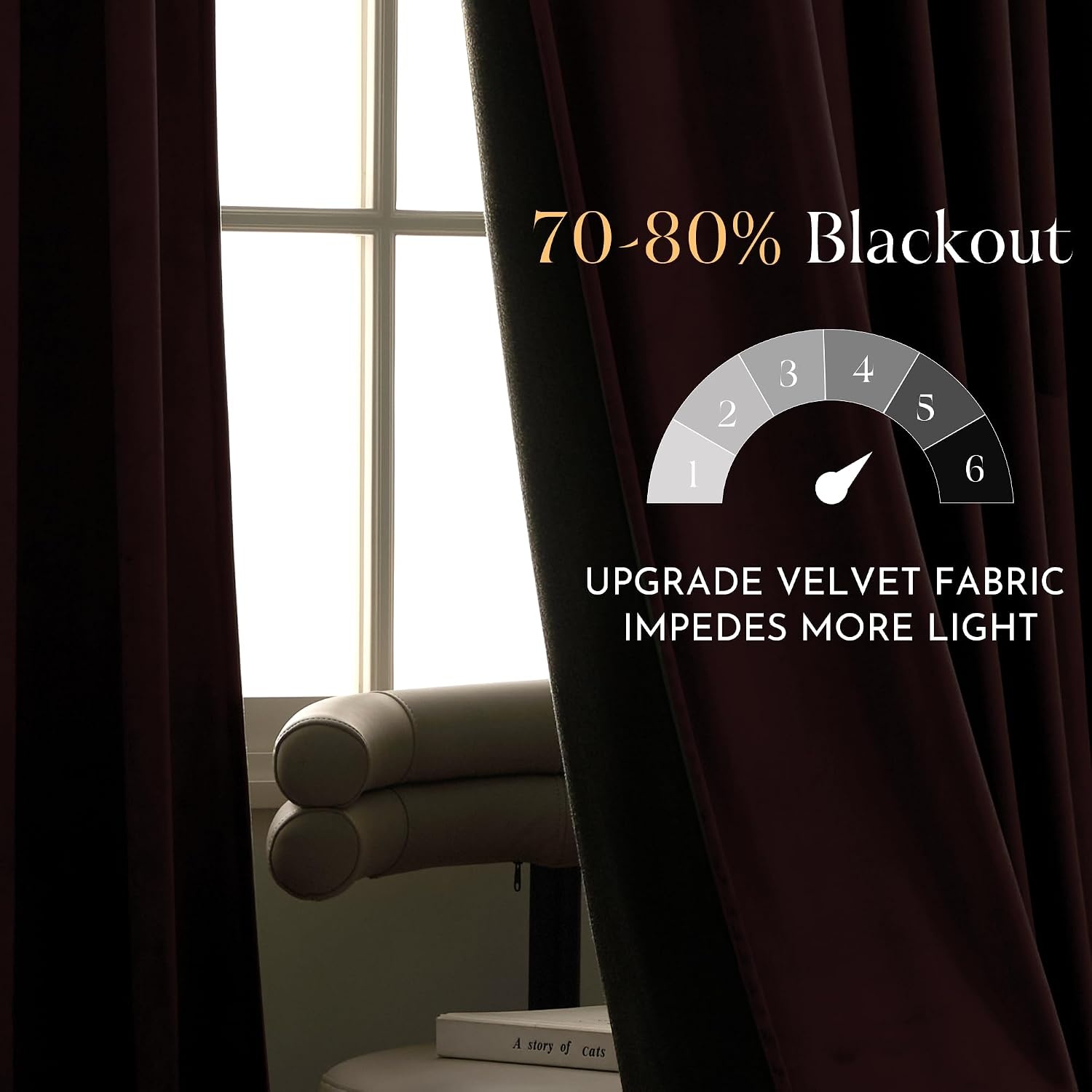 image:imageNICETOWN Black Velvet Blackout Curtains 96 inch Long 2 PanelsPink Series Dusty Rose Pink