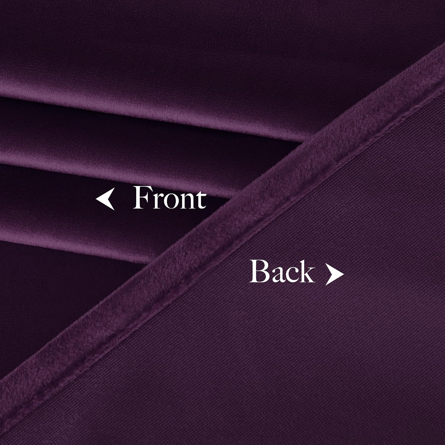 image:imageNICETOWN Black Velvet Blackout Curtains 96 inch Long 2 PanelsPurple Series Dark Purple