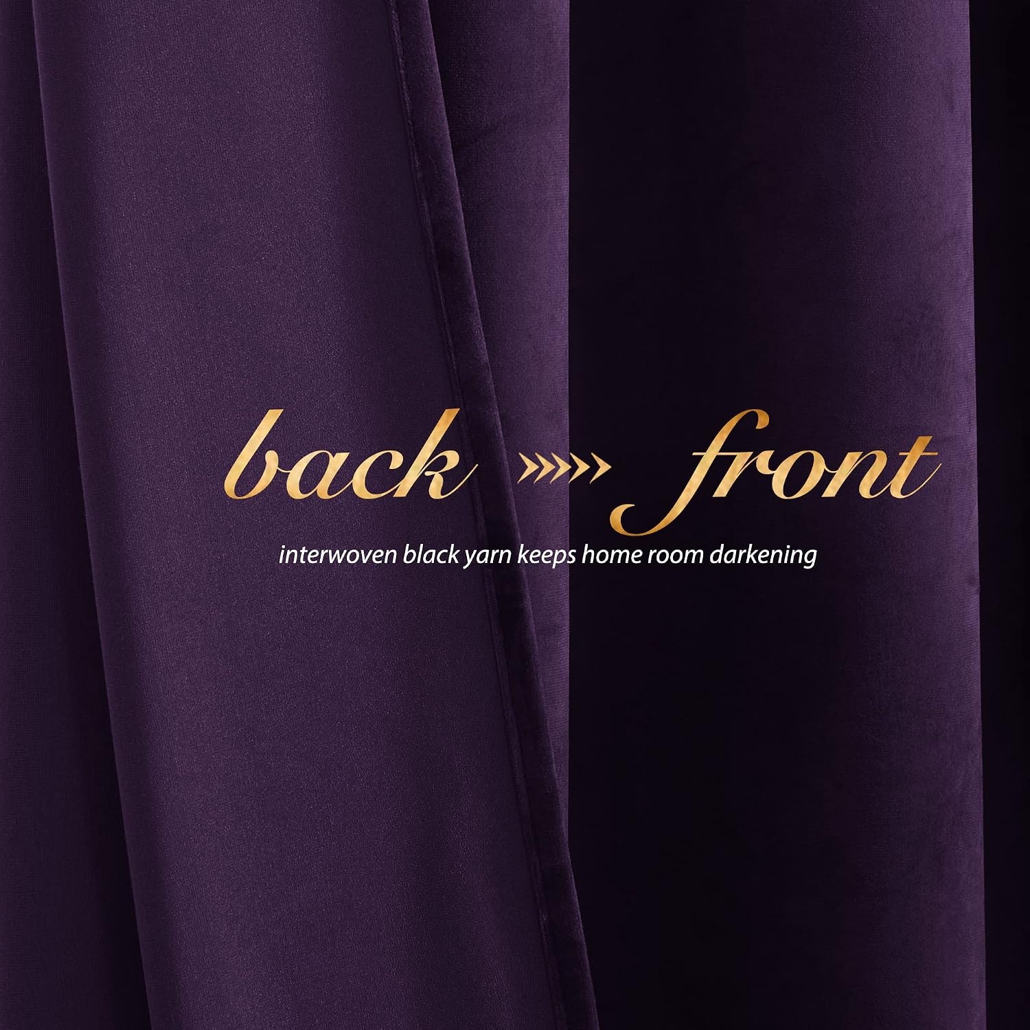 image:imageNICETOWN Black Velvet Blackout Curtains 96 inch Long 2 PanelsPurple Series Purple